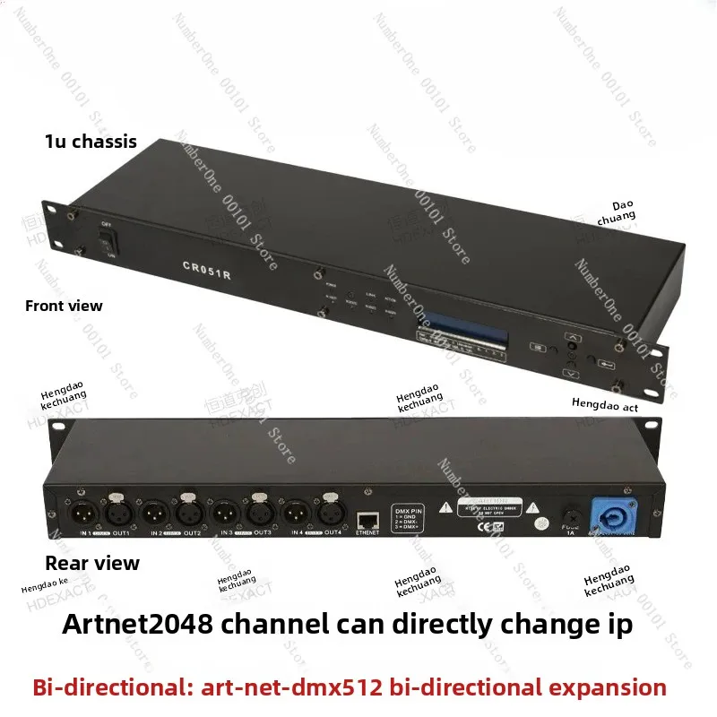 8-way artnet -dmx512 lighting console network converter rj45 to dmx512 signal extender