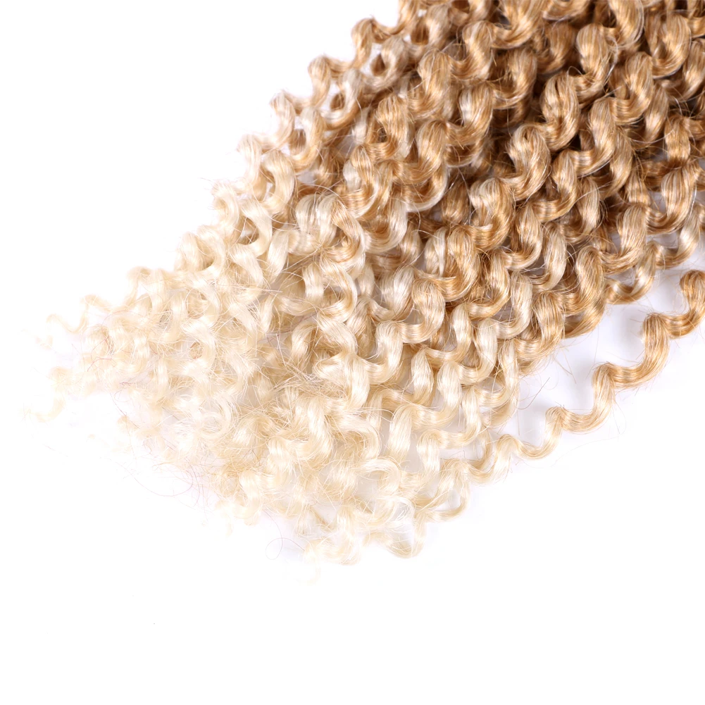 Ombre Bionda Passion Twist Capelli 18 pollici 7 confezioni Onda d'acqua Capelli all'uncinetto Lunghi capelli intrecciati ricci bohémien per Butterfly Locs