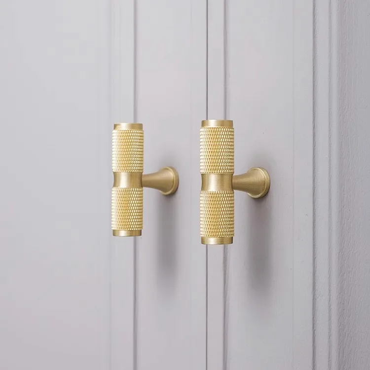 Knurled solid brass cabinet handle product image 6