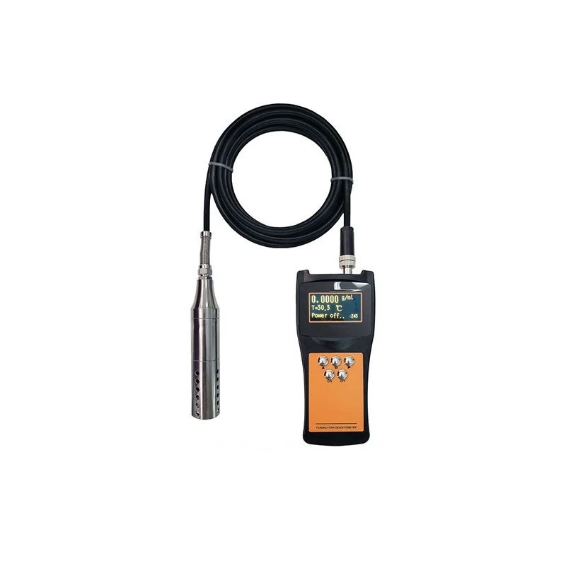Handheld liquid densitometer, density concentration specific gravity temperature measurement portable tuning fork densitometer