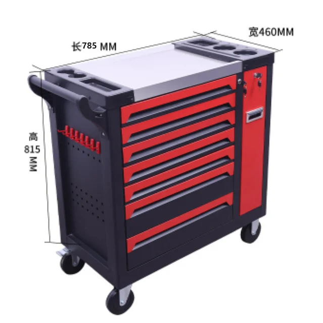 7 Drawers Tool Cart Heavy Duty Stainless Steel Tool Trolley Workshop Tool Cabinet