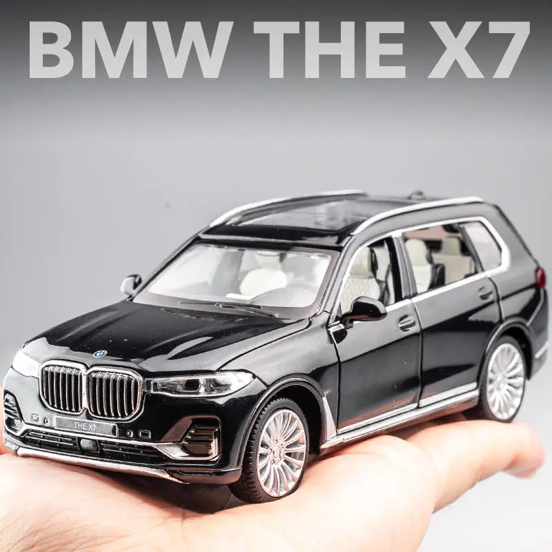 1:32 BMW X7 SUV Alloy Toy Car Model Wheel Steering Sound and Light Children\'s Toy Collectibles Birthday gift