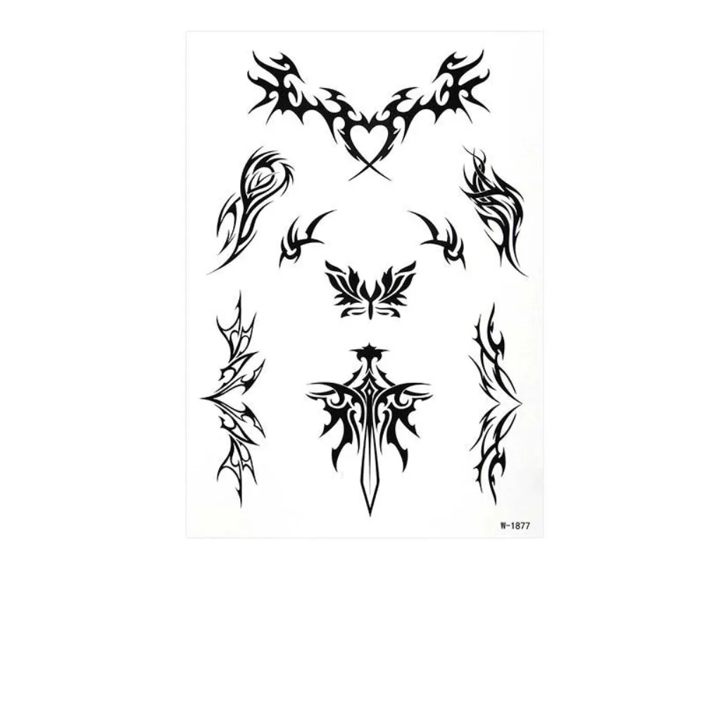 Y2k Spicy Girl Punk Style Tattoo Stickers Demon Love Heart Waterproof Temporary Tattoo Long Lasting Totem Butterfly