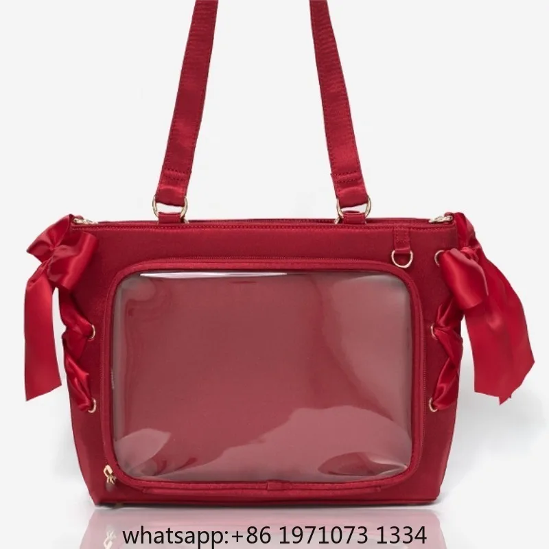 Ita Bag New Elegant Satin Underarm Bags Girls Sweet Ribbons Bow Shoulder Bag Popular Trendy Handbag Transparent Сумка Bolsa