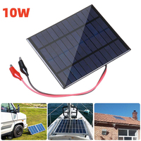 10W 12V Outdoor Portable Solar Panel With Clip For 9-12V Battery Charging Mini Outdoor Battery Charger Solar Power Supplies