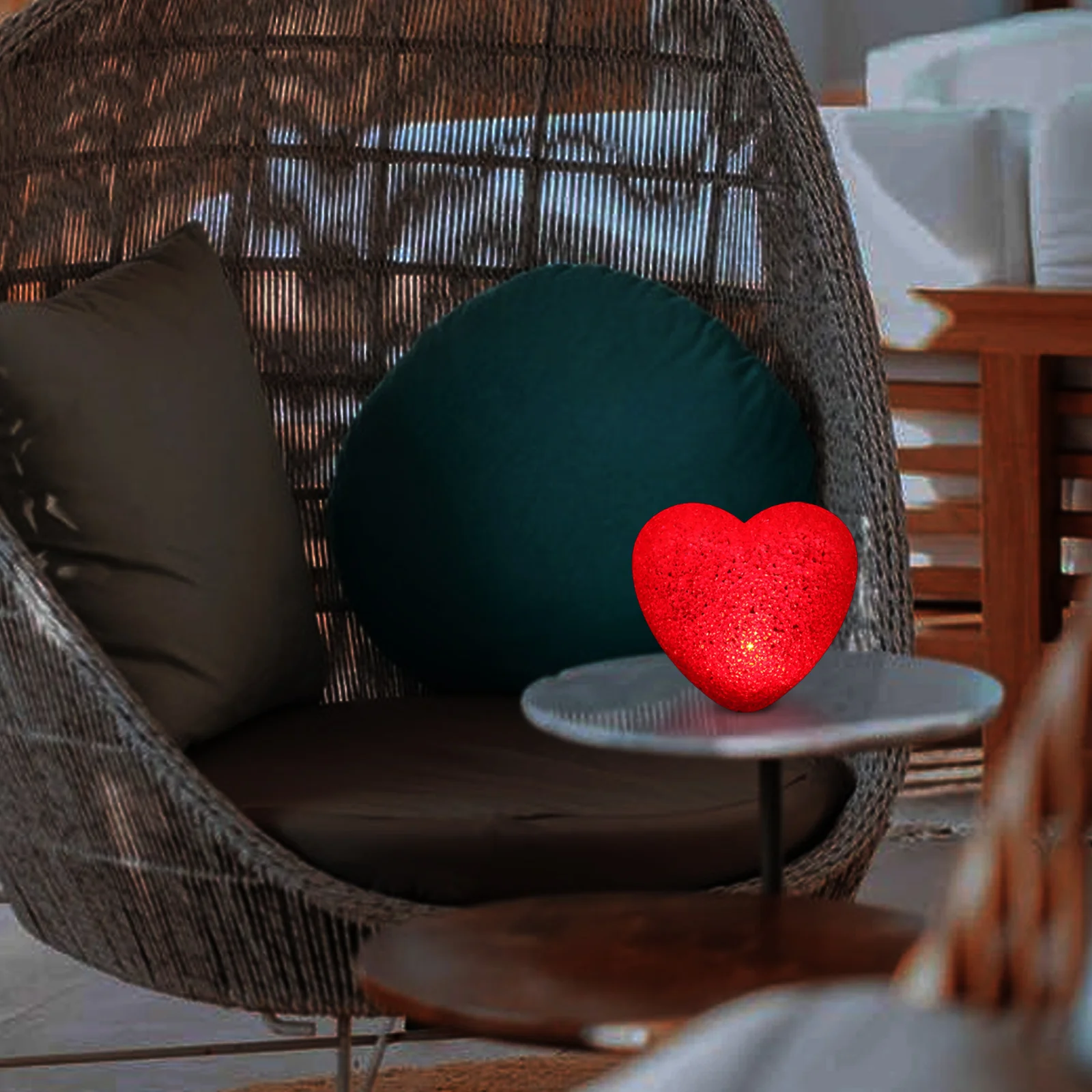 

Heart Shaped Night Lamp Red Rhinestone LED Light Valentine Decor Home Garden Party Christmas Gift Desk Table Bedroom