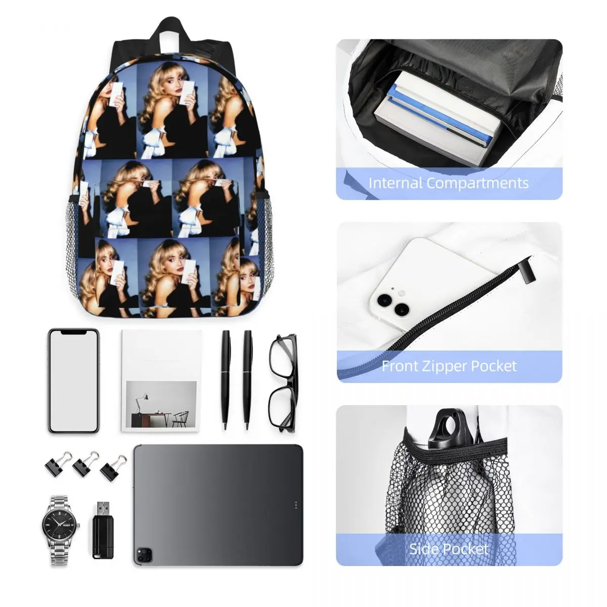 Sabrina Carpenter Eras Tour Backpack Hot Sale Daypack Large Capacity Boys Girls BookBag Shoulder Bags for Men Women School Bag