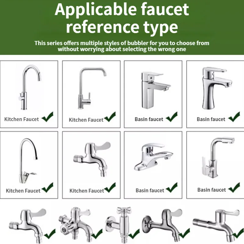 360° Dual Function Anti-splash Bubbler Kitchen Tap Aerator Bathroom Rotatable Extension Faucet Filter Dual Modes Bubbler Nozzle