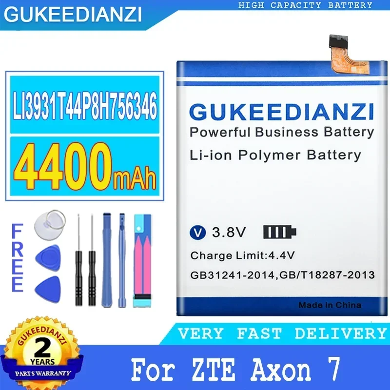 

GUKEEDIANZI LI3931T44P8H 756346 Аккумулятор для ZTE Axon 7 Axon7 5,5 дюймов A2017 4400 мАч с номером отслеживания