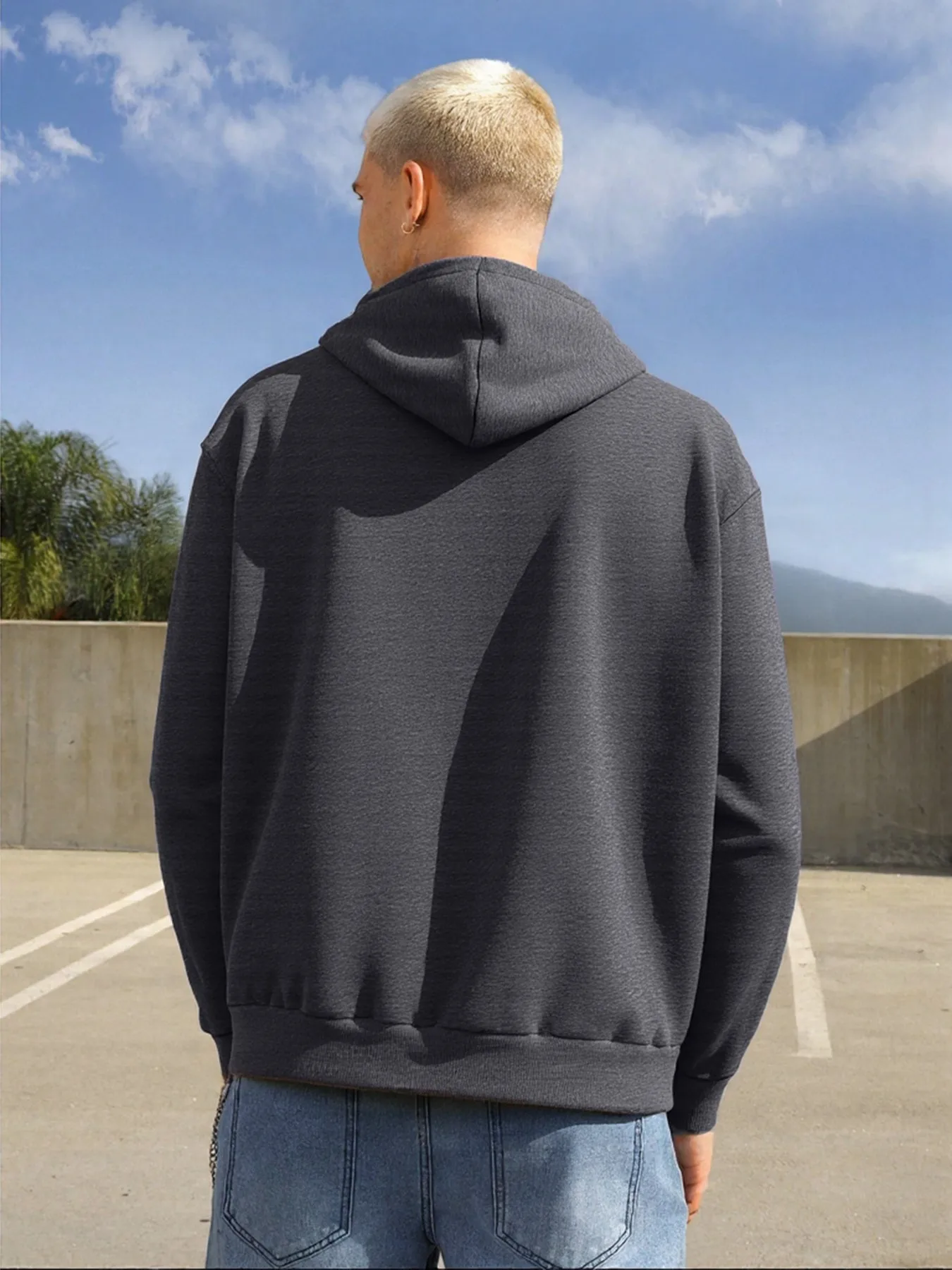 Think Like A Proton Stay Positive Print Hoody Men Autumn Y2K All-Match Hoodie Casual Fleece Sportswear O-Neck Comfy Hoodies
