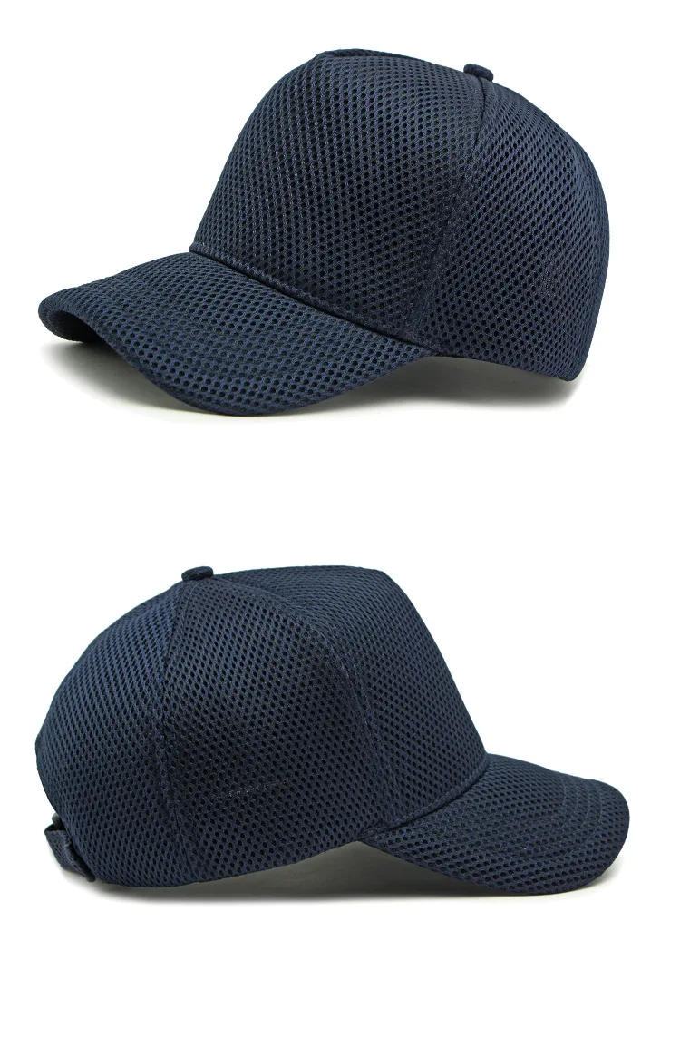Men's Big Head High Crown Trucker Hats Breathable Full Mesh Snapback Baseball Caps Sun Protection Outdoor Plus Size 56-64cm