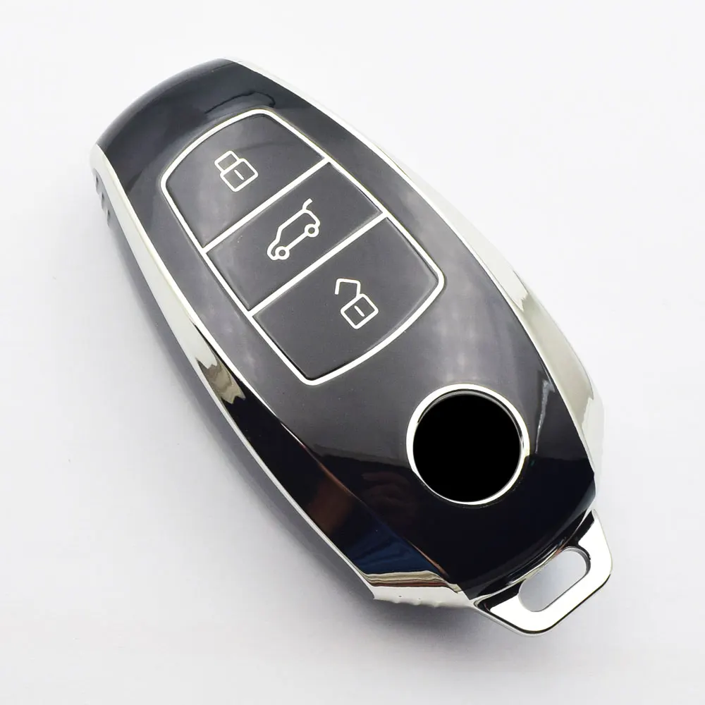 TPU Car Key Case Remote Cover Keychain Holder Auto Accessories For VW Volkswagen Touareg 2011 2012 2013 2014 2015 2016 2017 2018