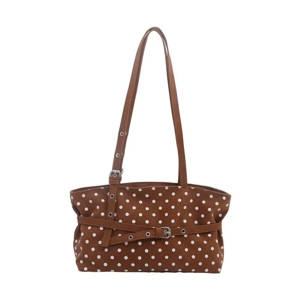 Lässige Schultertasche mit Polka-Dot-Muster, im koreanischen Stil, große Kapazität, ideal für den täglichen Gebrauch, Handtasche mit Schnallenriemen, Schultertasche für Damen. – Detail 2