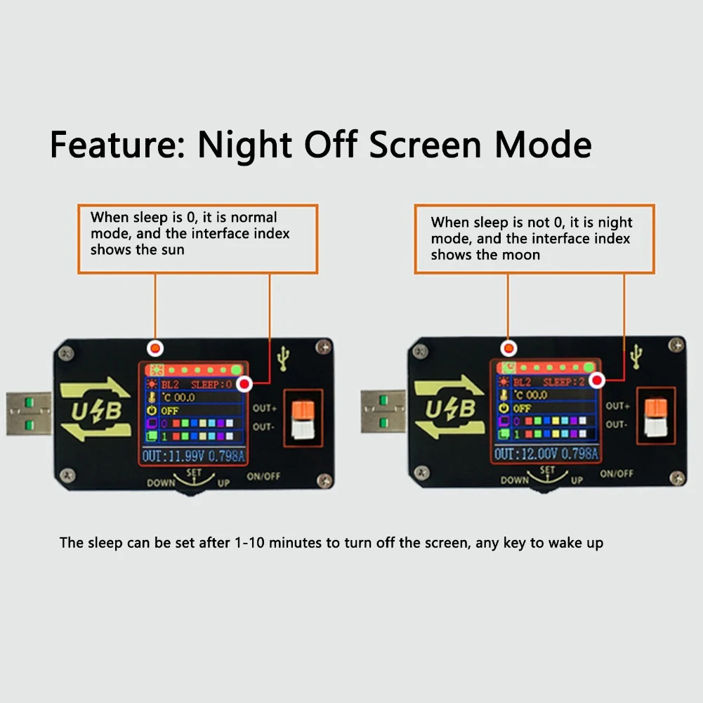 

USB Power Boostbuck Module Featuring Accurate Voltage and Current Detection with LCD Display for Power Supply Testing