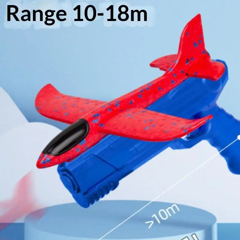 Foam Airplane Launcher Toy One‑Click Ejection Glider Long‑Range Hand Throw Plane Toy For Kids Outdoor Game