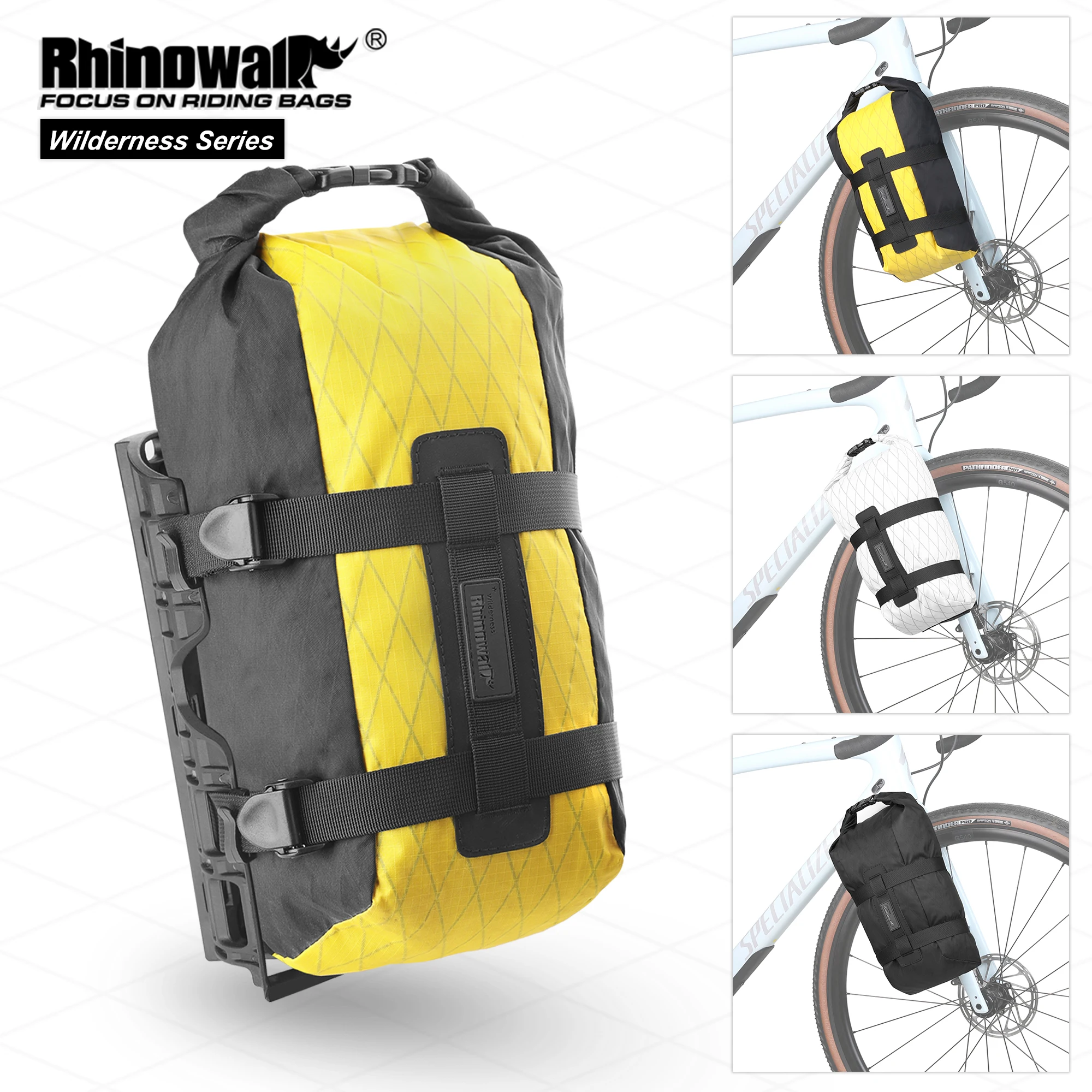 Rhinowalk-自転車フロントフォークバッグ,クイックリリース,防水,マウンテンバイク,ロード,グラベル,自転車,サイクリング,保管,最大15 kgのサポート