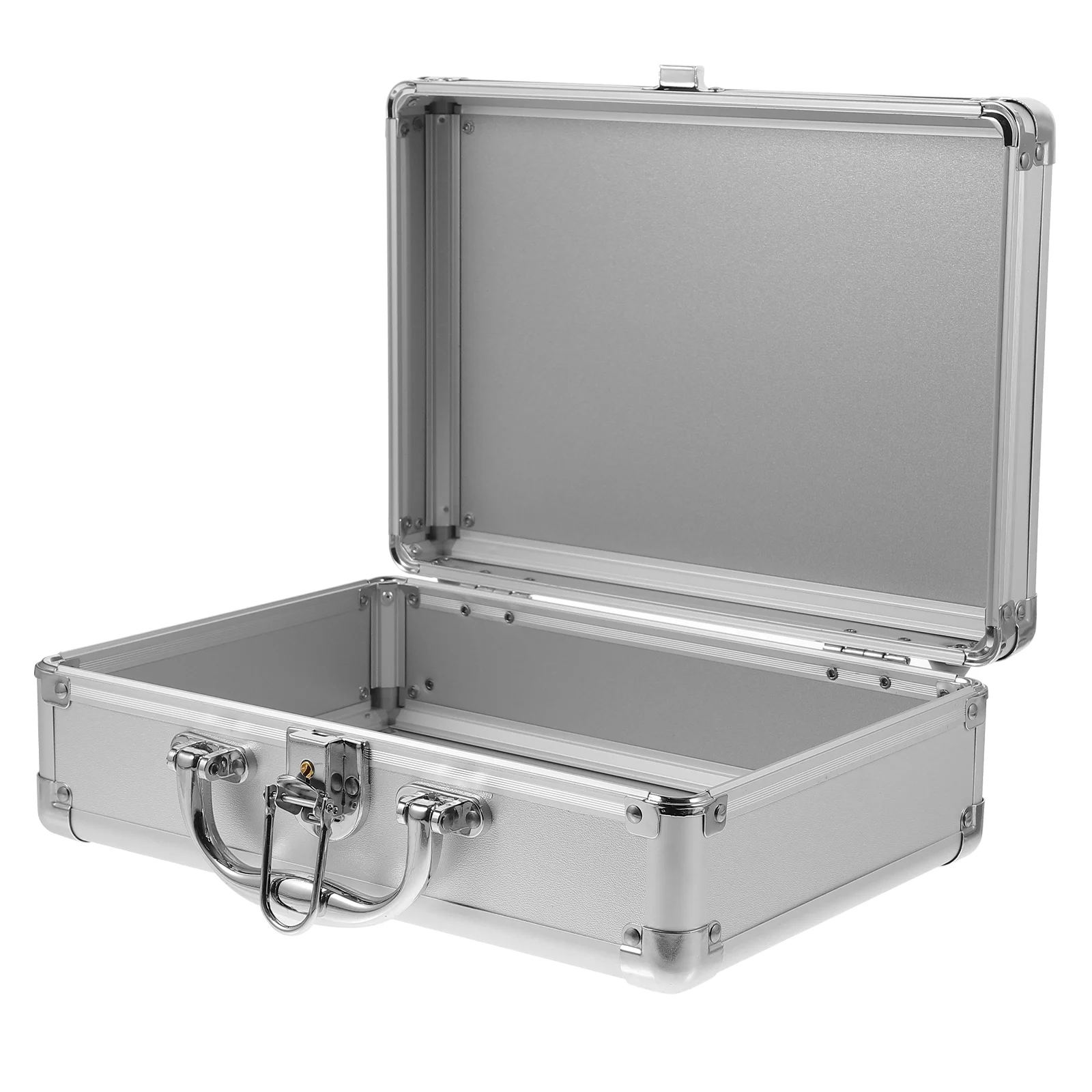 

Aluminum Alloy Briefcase Portable Workstation Case for Men Small Tool Box Reinforced Frame Storage Cotton Lining