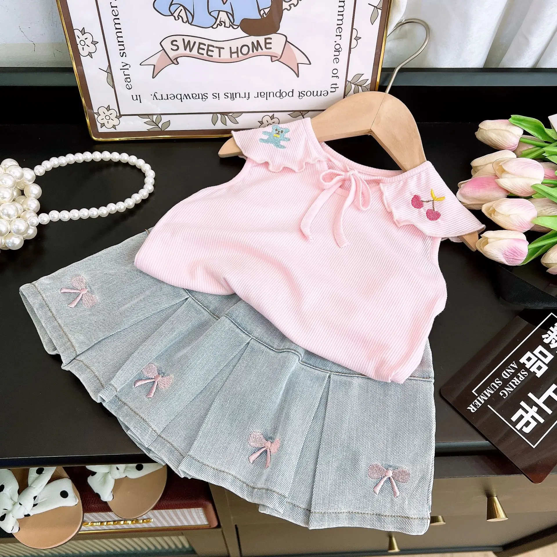 2026 Girls Autumn 2pcs Sets Cute Fashionable Roupa Infantil Menina Simple Style kids' Sets And Outfits  2-10Years