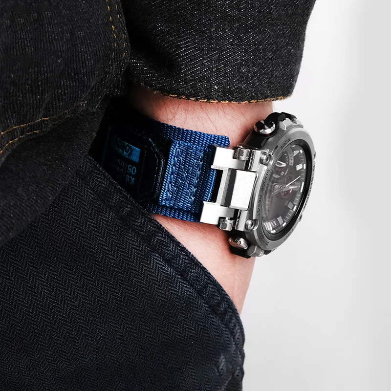 Modified Canvas Wristband For Casio 5544 MTG-B1000 Easy to Paste Wristband Nylon Canvas Watch Strap Men's Bracelet image 4