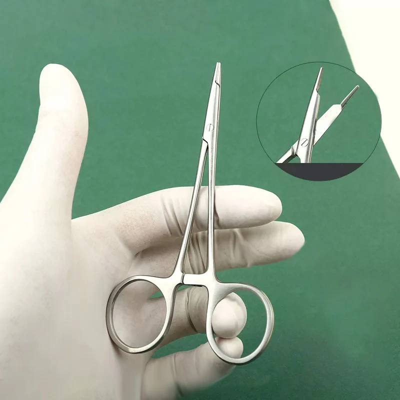 Double Eyelid Surgery Instruments Cosmetic Suturing Gold-Handled Needle Holder With Scissors Ophthalmic Plastic Surgery