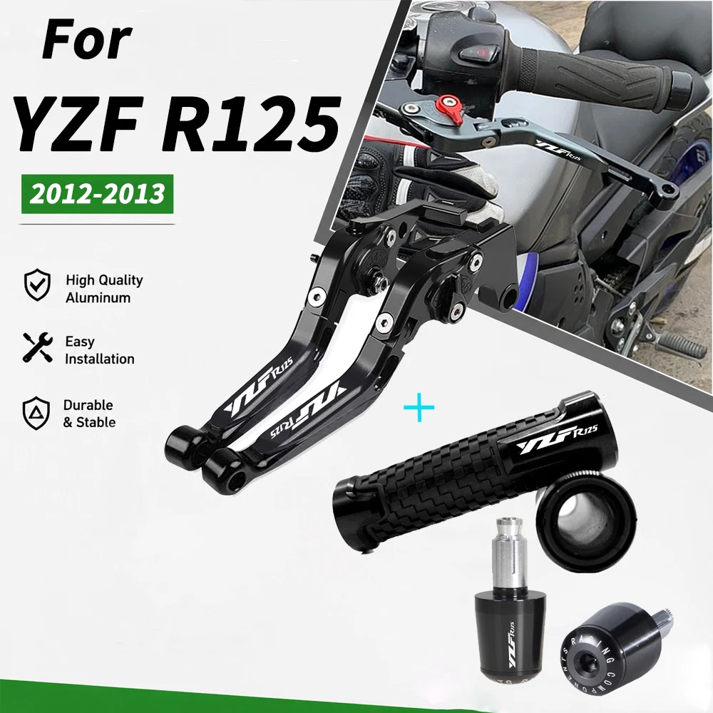 For Yamaha YZFR125 YZF-R125 YZF R125 2012-2013 Accesorios moto Adjustable Brake Clutch Levers Handle Handlebar Grips