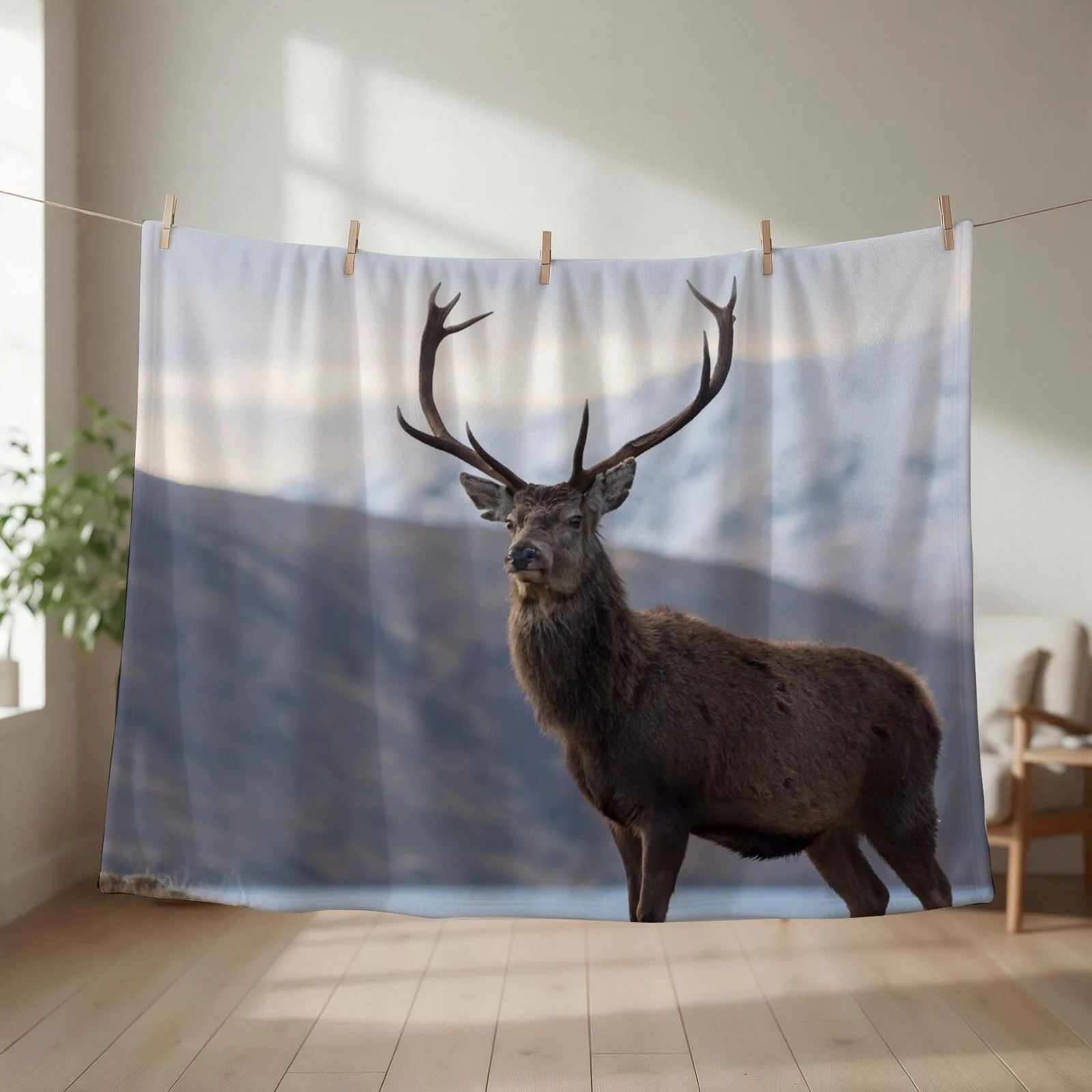 Red Deer Stag in Highland Scotland Throw Blanket Soft Bed covers Plaid on the sofa Furrys Blankets
