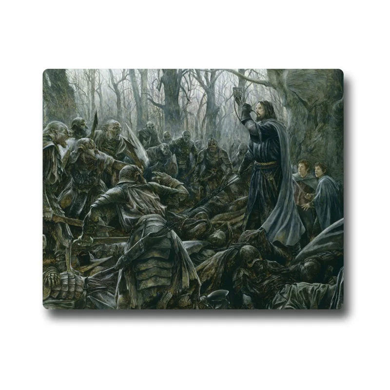 Lotrs the Last Battle of Boromir of Fellowship Printed Anti-slip Rubber Pad Office Cup Coaster Party Favor Gifts 220x180x3mm