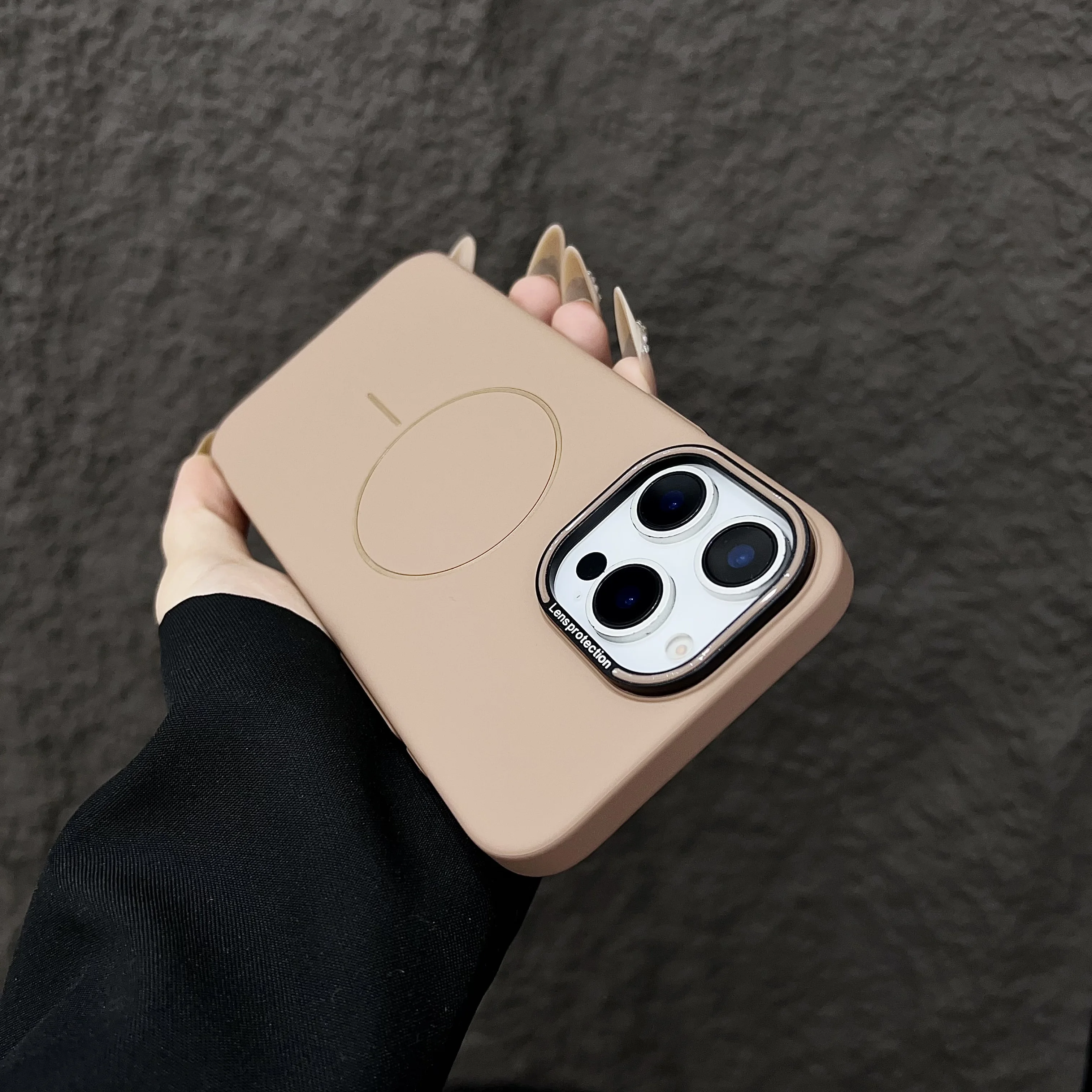 Adecuado para iPhone 13 14 Pro 15 16 Pro Max funda protectora magnética original Magsafe para teléfono, agradable para la piel, anticaídas y anti s