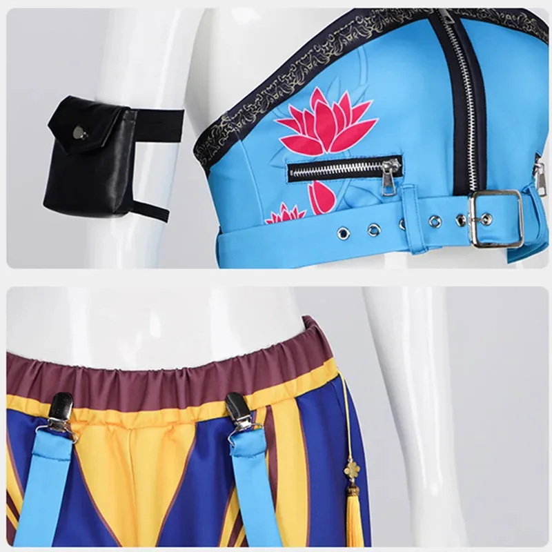 

Cy2025 Cartoon Demon Hunter of KPop Cosplay Zoey Top Pants Disguise Roleplay Costume Outfit Halloween Carnival Suits For Women