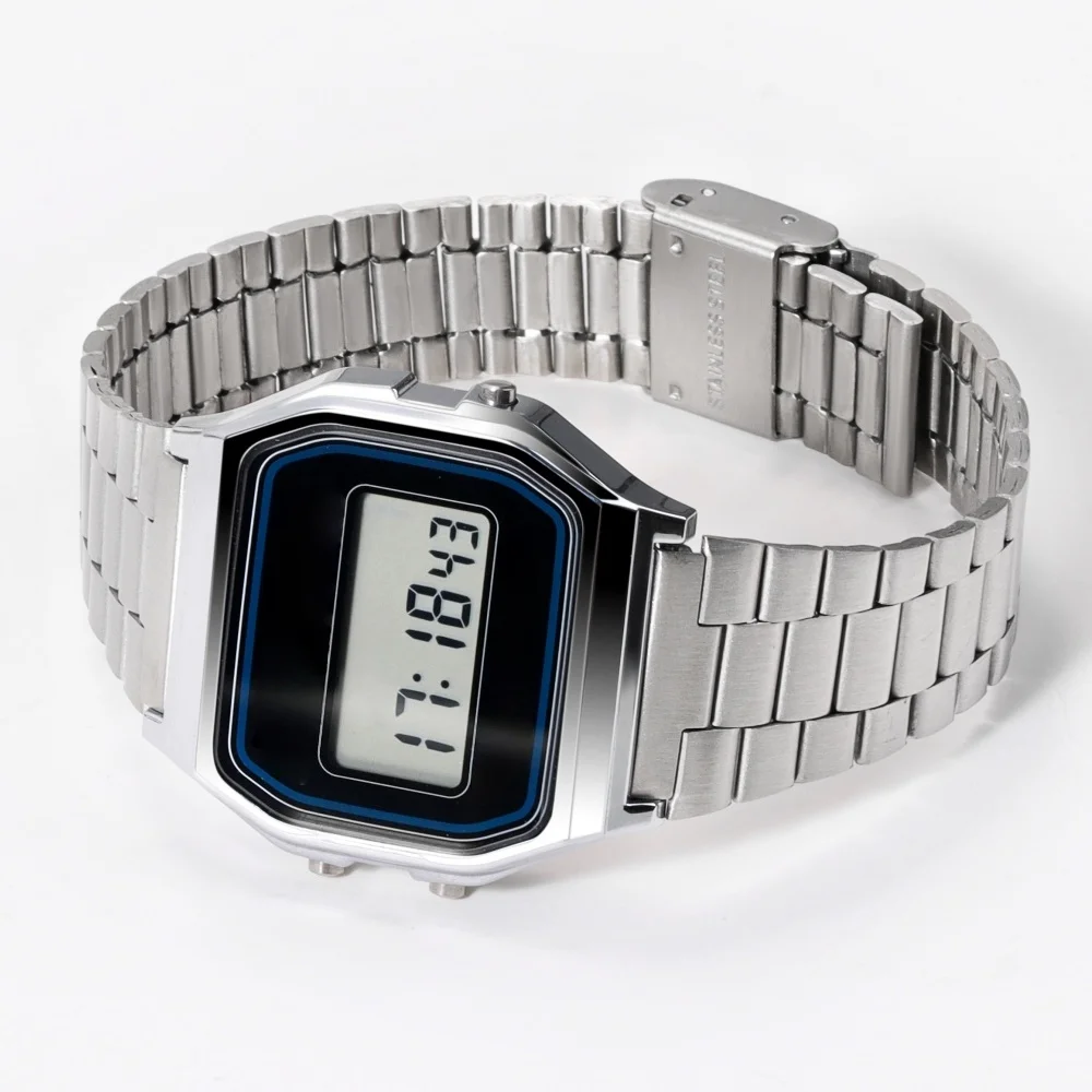 Uhrenarmband für Casio F-91W F105 F108 A158W A168 AE1200 AE1300 Ersatz-Uhrenarmband Metallband 18 mm Edelstahlbänder – Detail 20
