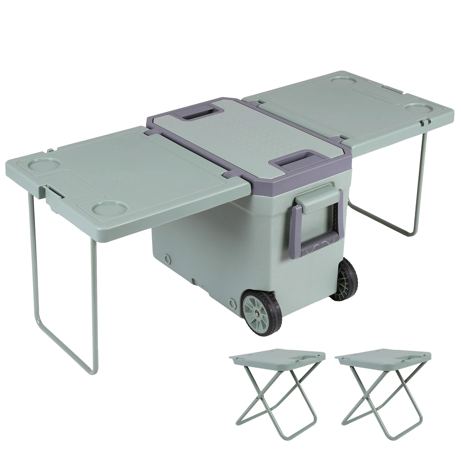 

Изолированный жесткий контейнер для льда на колесах, сохраняющий лед до 24 часов, изготовленный методом ротационного формования, герметичный, для вечеринок на открытом воздухе, пикников.