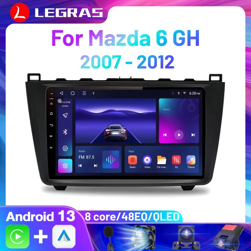 

2 din Android 13 Car Radio For Mazda 6 Ⅱ GH 2007 2008 2009 2010 2011 2012 Multimedia Player 4G WIFI 2din Carplay Stereo GPS DVD