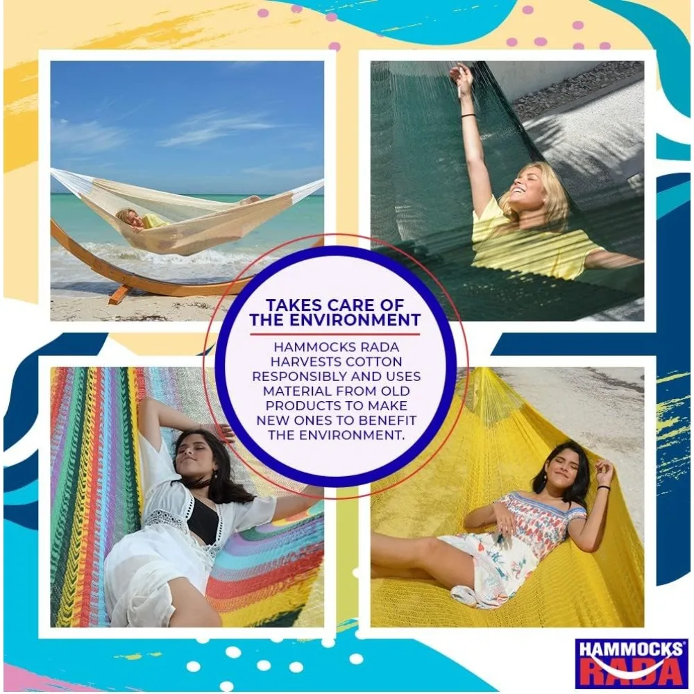 Hamaca tamaño matrimonial - Hamacas Rada - Color caribeño