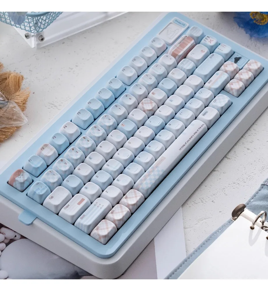 Keycap Personalized Coco Blue Qiao Keycap Original PBT Five-sided Sublimation Customized Mechanical Keyboard Keycap