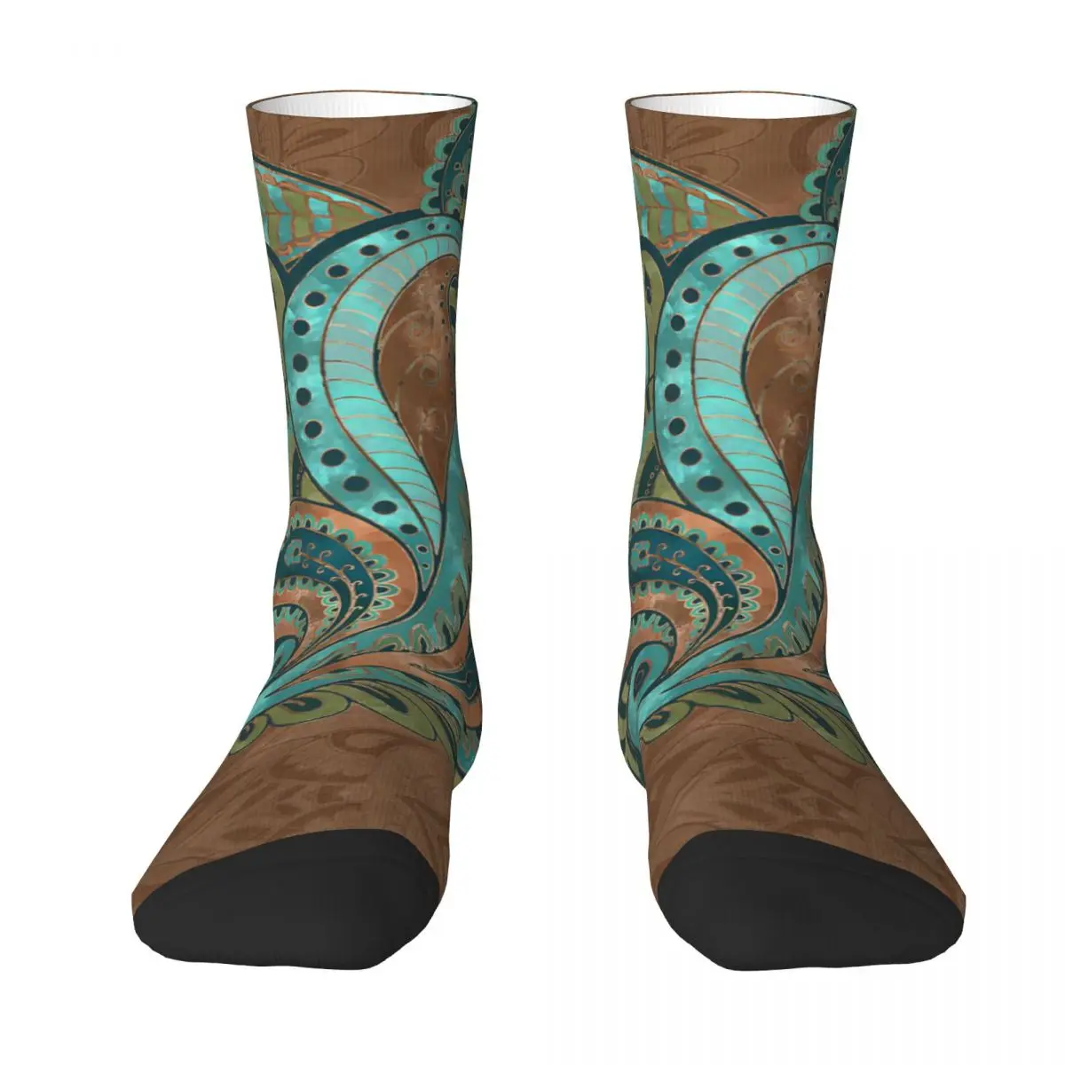 Oriental Paisley Muster Aquarell Und Gold Erwachsene Socken Unisex socken, männer Socken frauen Socken