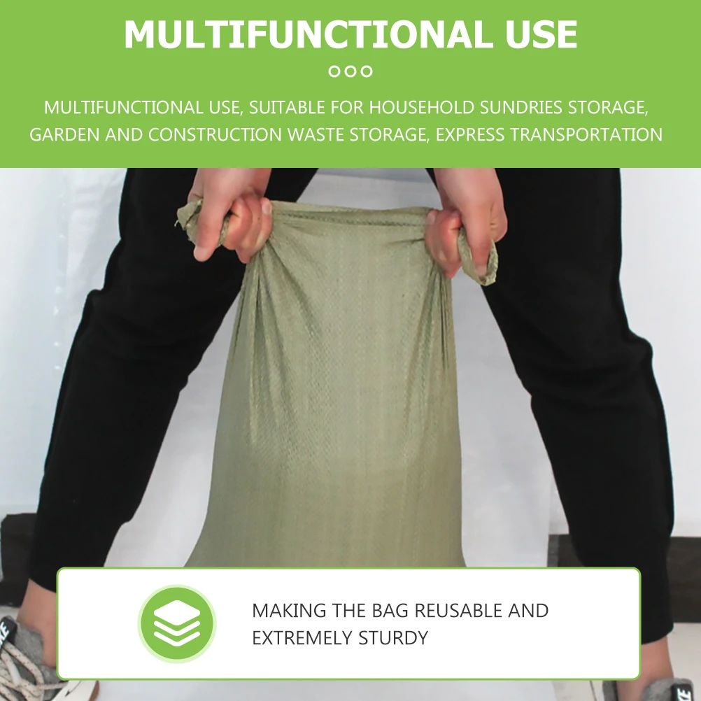 

8pcs Reusable Woven Bags 100L Heavy Duty Storage For Fruit Vegetable Garden Waste Household Sundries Organizers Plastic