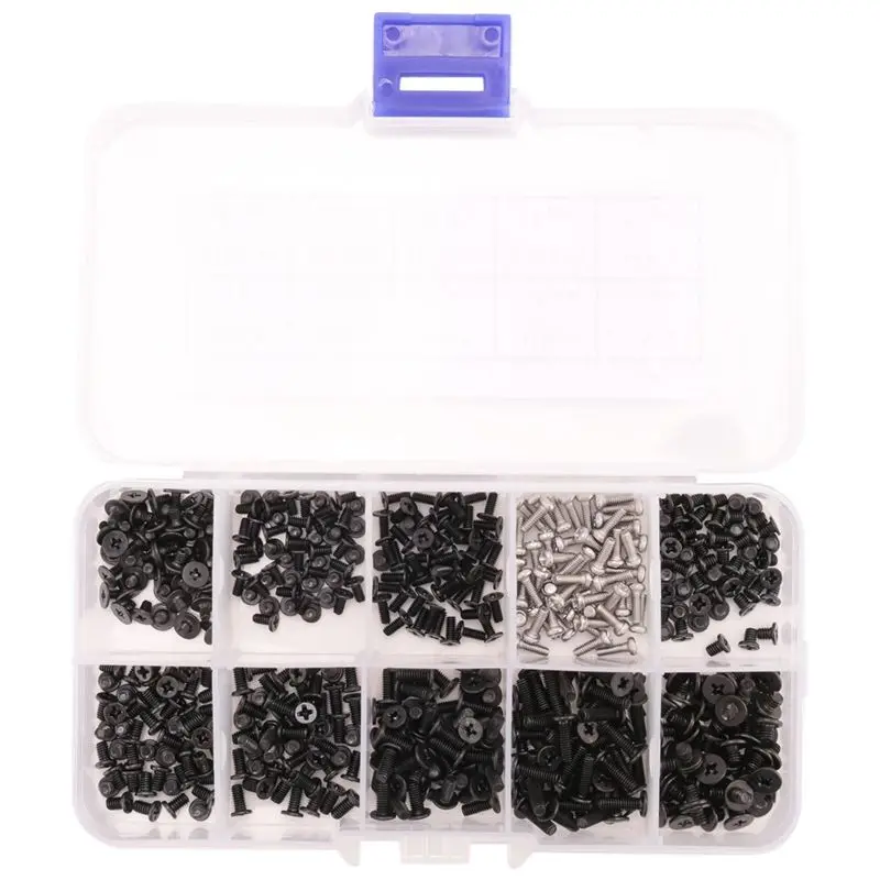 500Pcs M2 M2.5 M3 KM Screw Flat Head Phillips Screws Laptop Notebook Screws Set Kit For Computer Small Screw