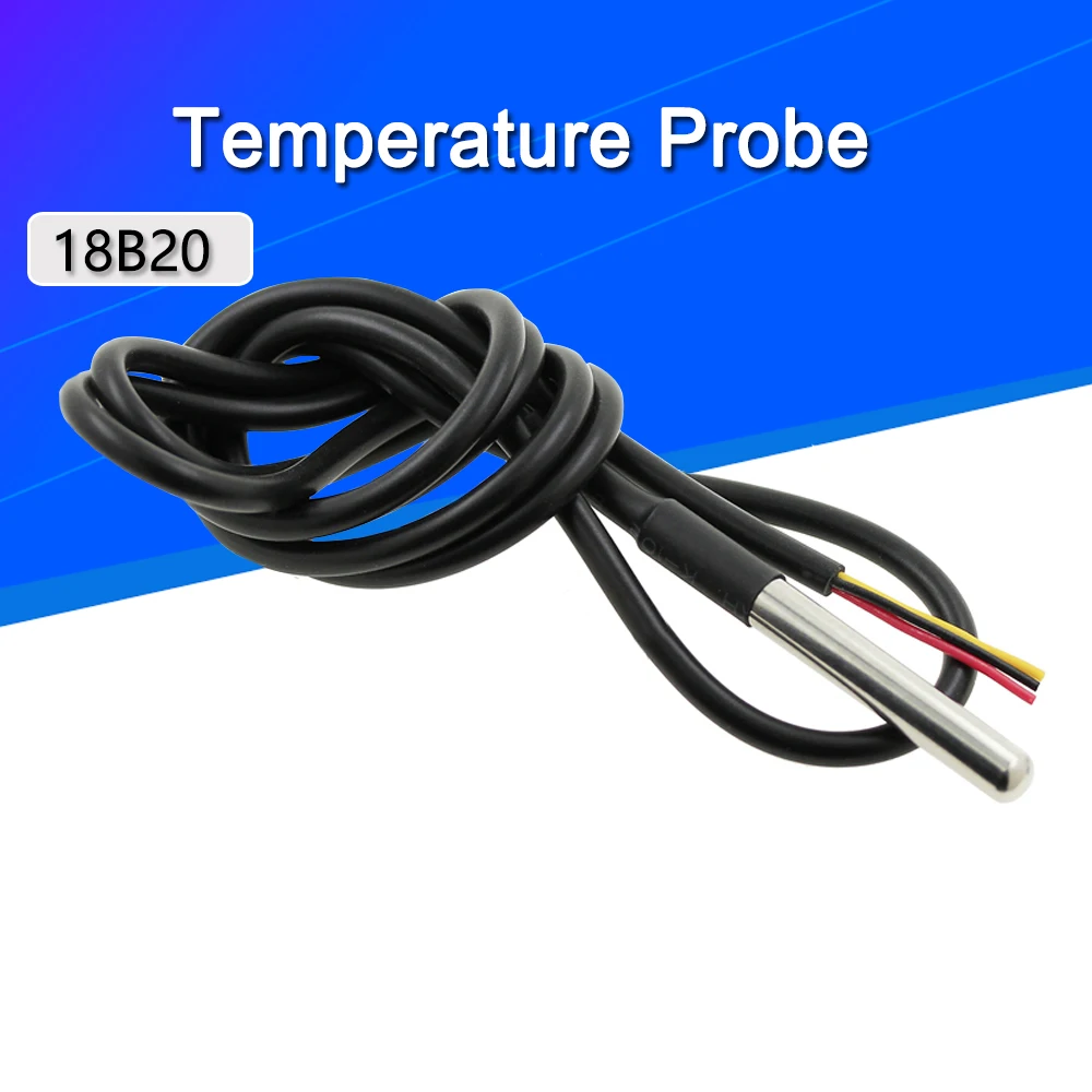 DS18b20 sonda temperatury czujnik temperatury 1M 2M 3M DS1820 pakiet ze stali nierdzewnej wodoodporny 18B20 100cm/200cm/300cm