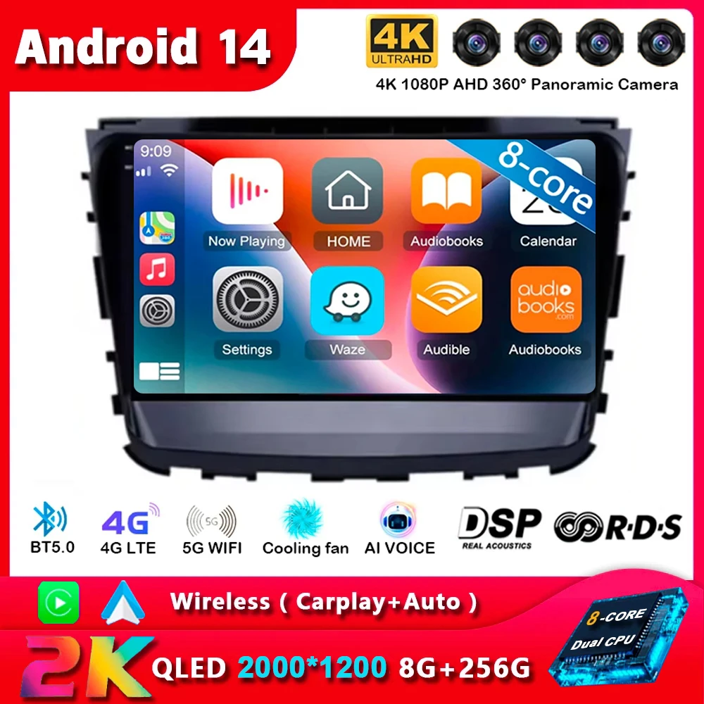 Android14 Carplay Auto For Ssangyong Rexton Musso 2018 2019 Multimedia Navigation Car Radio Player Head Unit GPS WIFI+4G Stereo