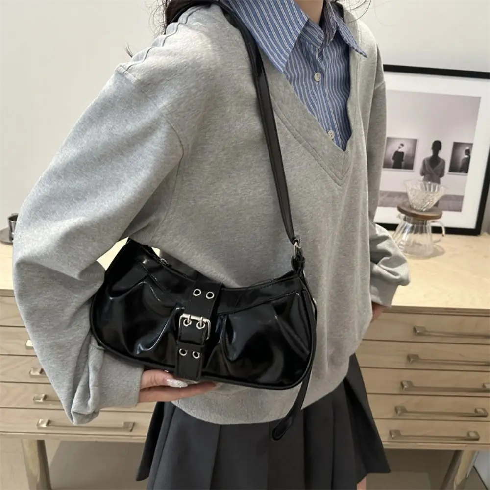 

Новая дизайнерская сумка подмышки с пряжкой, винтажная сумка из искусственной кожи Y2k, сумка через плечо, готическая пряная женская сумка для девочек