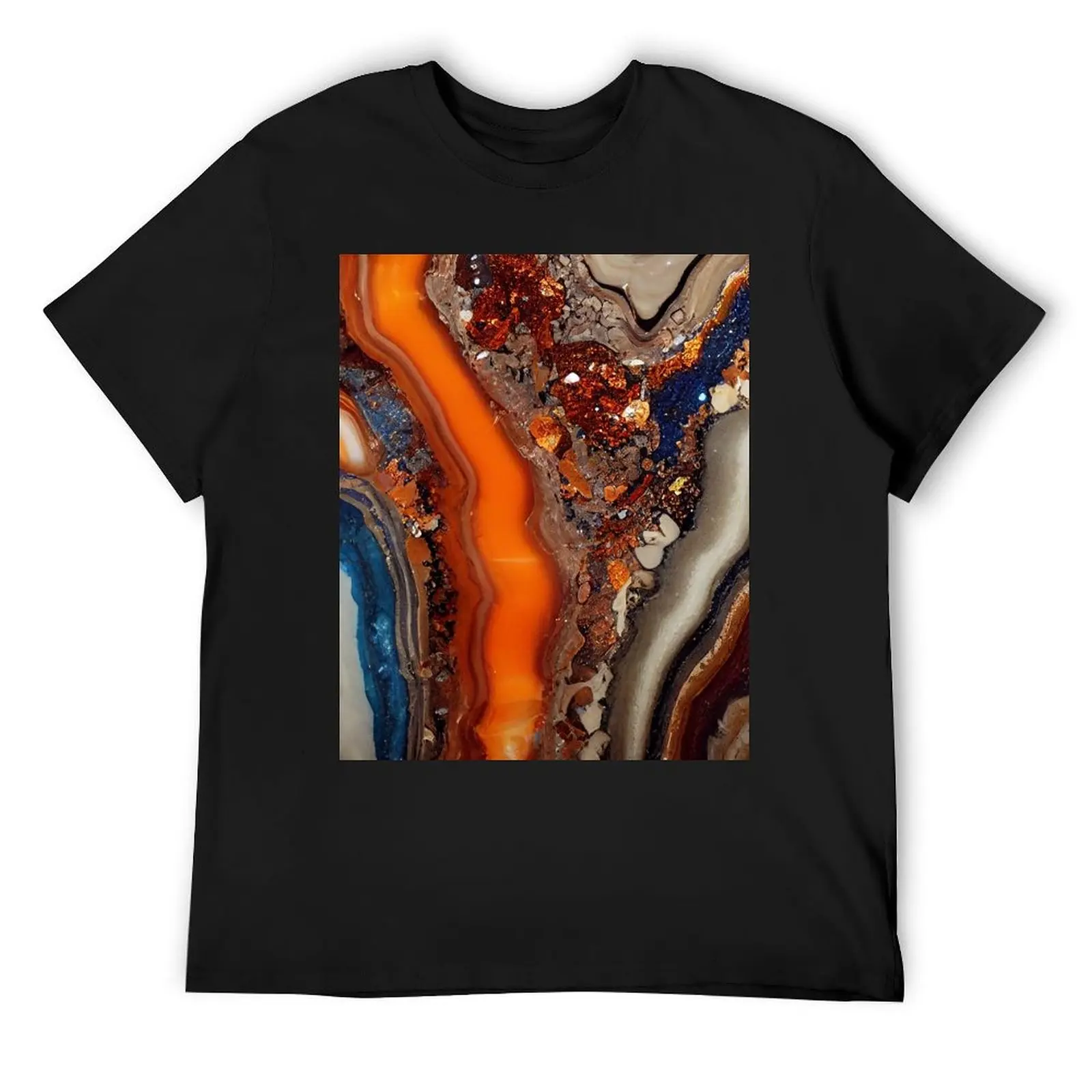 Colorful Agate Resin Pour T-Shirt customs quick drying mens graphic t-shirts hip hop