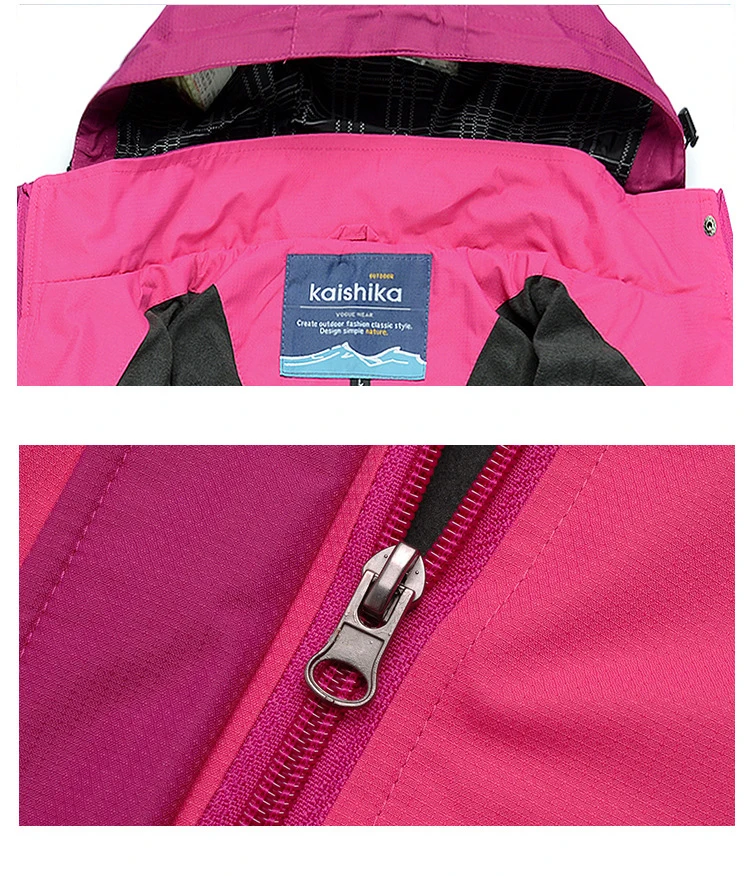 Outdoor Trekking Wanderjacke und Hose Damen Herbst Thermo Wasserdicht Winddicht Kapuzenjacken Trip Mountain Camping Sets – Detail 7