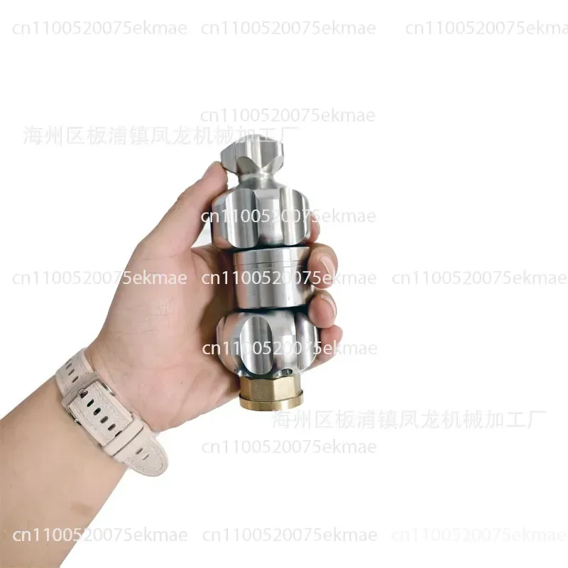 High Pressure Dredging Nozzle Bouncing Hammer Rotating Sewer Pipe Cleaning Cement Hard Grease Nozzle Dredging Accessories