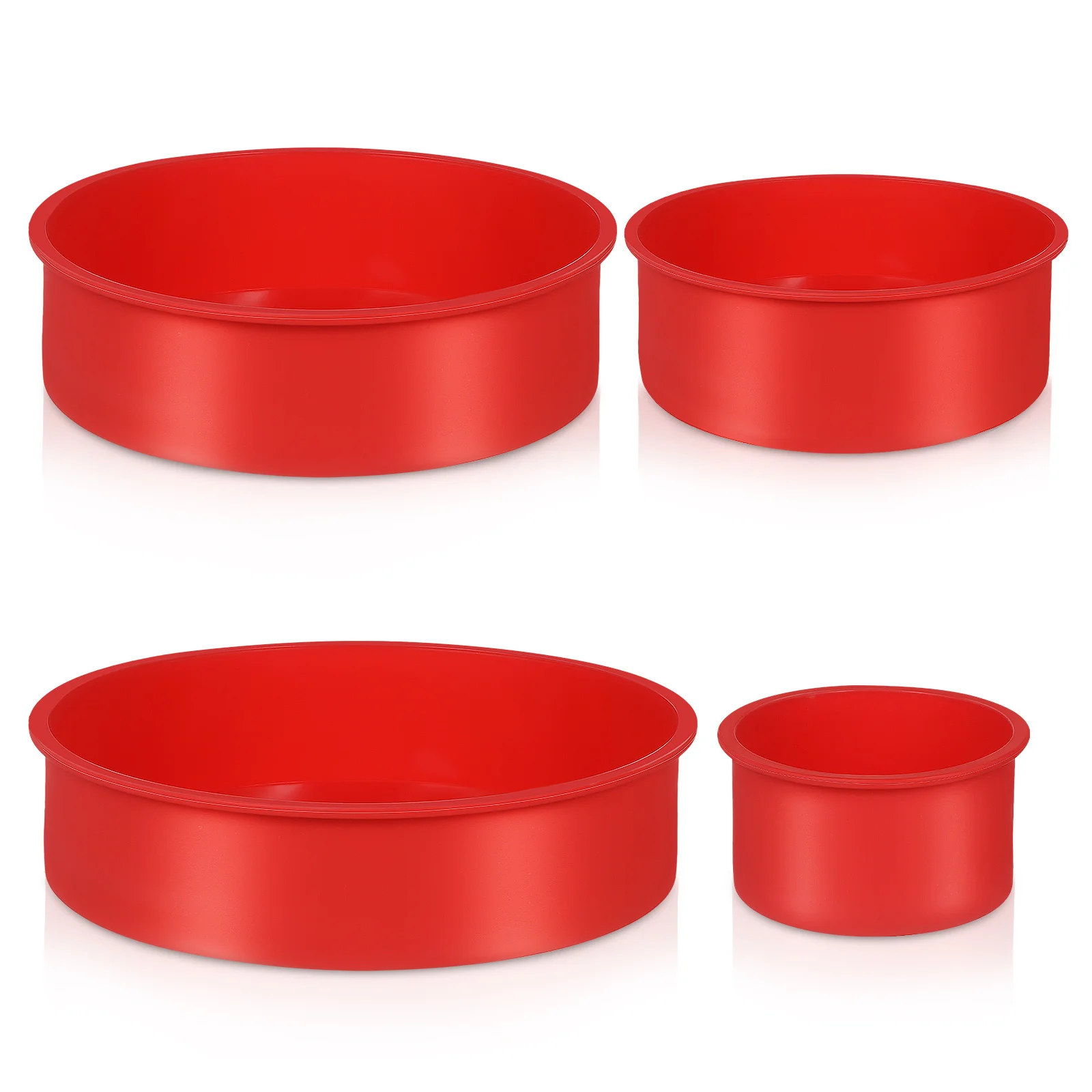 

4Pcs Silicone Round Cake Pan Set Nonstick Layer Baking Mold Versatile Baking Tools Oven Microwave Freezer Safe