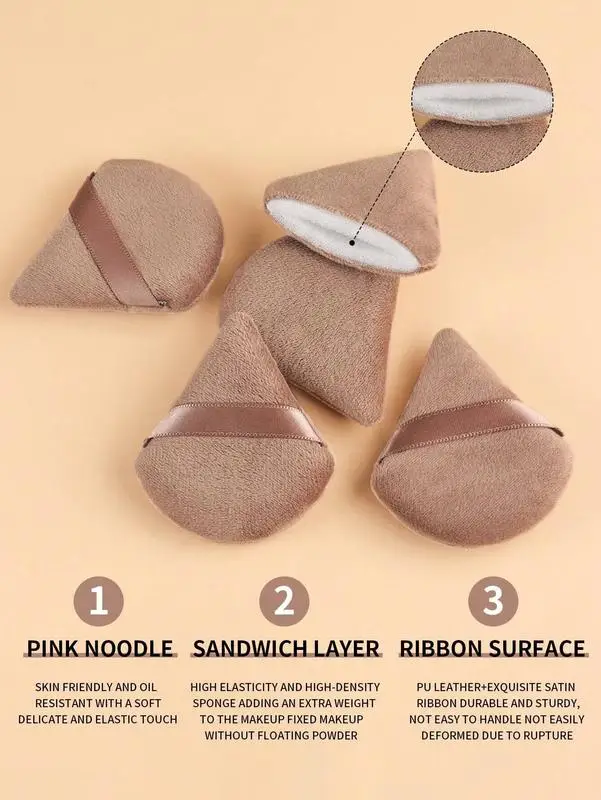 10 مجموعة منتفخة مسحوق متعددة الألوان مجموعة نفخة البودرة متعددة الألوان مثلث على شكل قلب مسحوق نفخة مستحضرات التجميل القطن #5