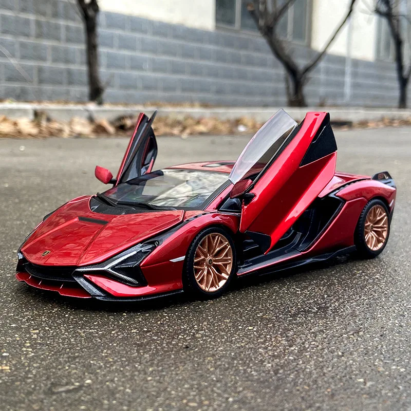 Bburago 1:24 Lamborghini Sian FKP 37 Alloy Sports Car Model Diecast Metal Toy Car Model High Simulation Collection Children Gift