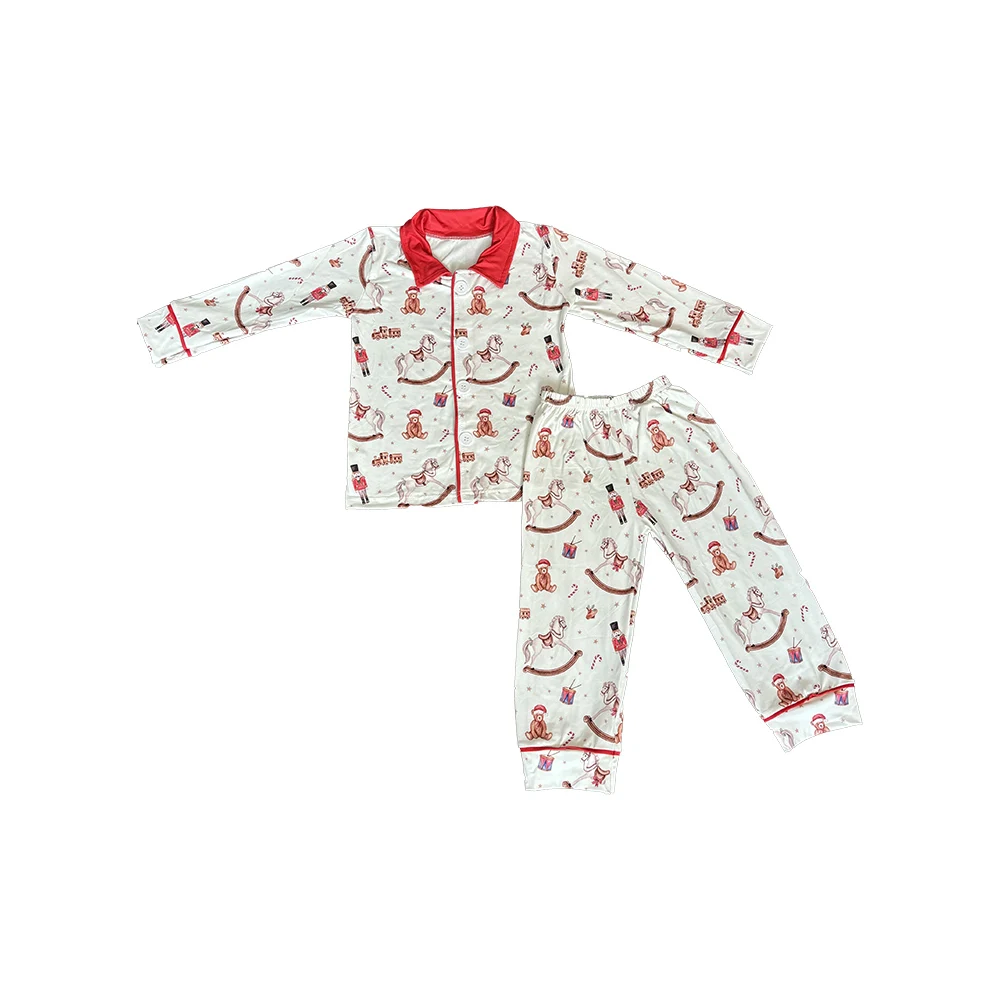 Wholesale Children Nutcracker Outfits Christmas Wooden Horse Clothing Girls Boys Pajamas Sets