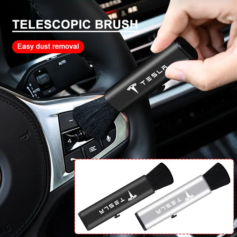 

Automotive Interior Cleaning Brush Telescopic Small Soft Brush for Tesla Model 3 Model X S TM3 TMX TMS Decal 2016-2020 Decals