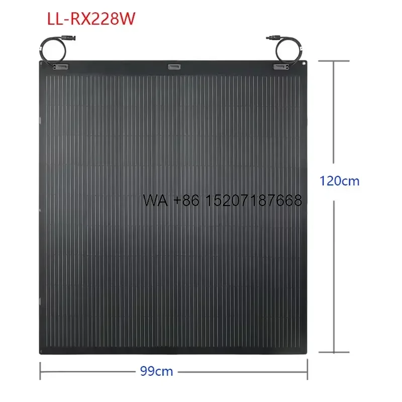 Wmwmnu for LL-RX228W 228W Flexible Solar Panel Kit 182mmx182mm 25% Efficiency IP66 Waterproof Off-Grid Charger for Marine RV