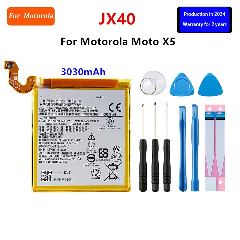 

100% Original JX40 3030mAh Battery For Motorola Moto X5+Tools